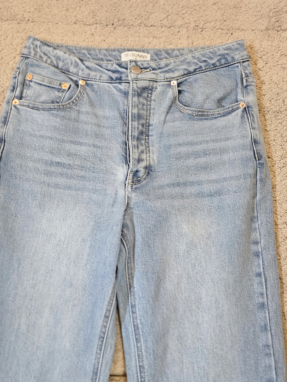 78 & Sunny Cropped Wide Leg Jeans – Women's Size 8 | Light Wash - Picture 4 of 8